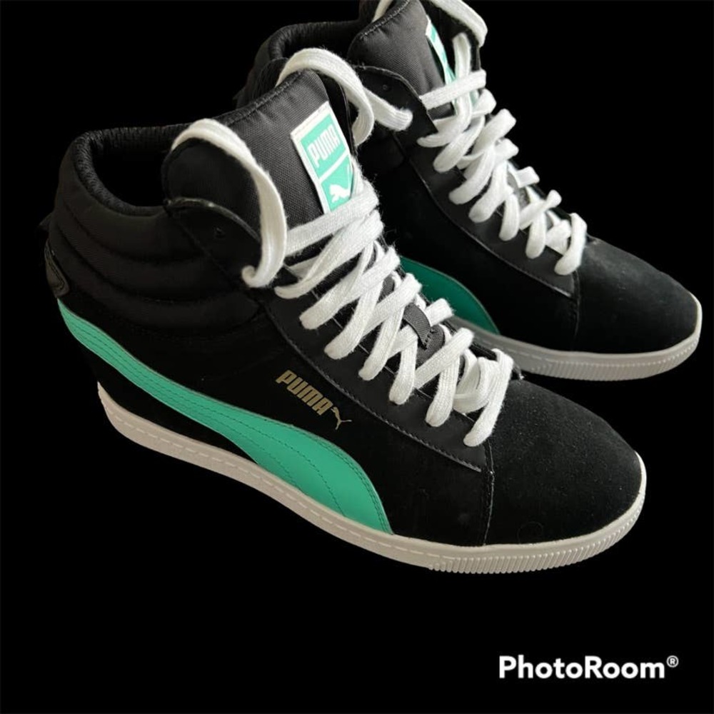 PUMA BLACK FIRST ROUND HIGH TOPS SIZE 9-1/2